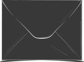 AI generated Silhouette envelope black color only vector