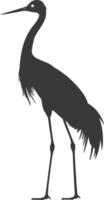 AI generated Silhouette crane bird animal black color only full body vector