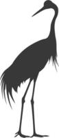 AI generated Silhouette crane bird animal black color only full body vector