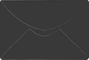 AI generated Silhouette envelope black color only vector