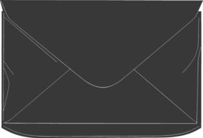 AI generated Silhouette envelope black color only vector