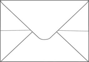 AI generated Silhouette envelope white color only with black line vector
