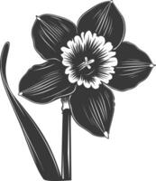 AI generated Silhouette daffodil flower black color only vector