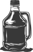 AI generated Silhouette Gallon of water black color only vector