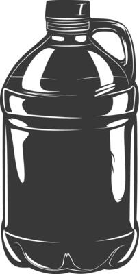 AI generated Silhouette Gallon of water black color only