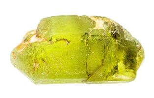 unpolished peridot crystal isolated on white photo