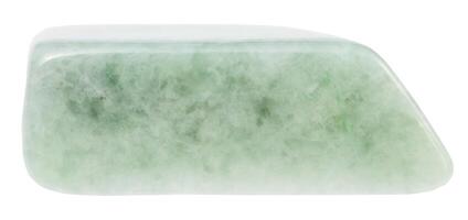 tumbled jadeite mineral isolated on white photo