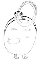 hand drawn sketch of egg or chick shape keychain photo