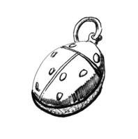 hand drawn sketch of pendant in shape of ladybug photo