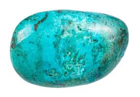 polished chrysocolla mineral isolated on white photo