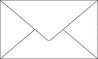 AI generated Silhouette envelope white color only with black line vector
