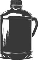 AI generated Silhouette Gallon of water black color only vector