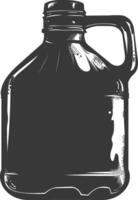 AI generated Silhouette Gallon of water black color only vector