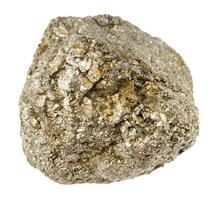 unpolished pyrite rock isolated on white photo