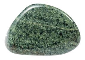 polished green quartzite mineral isolated on whit photo