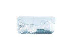 pulido aguamarina cristal aislado en blanco foto