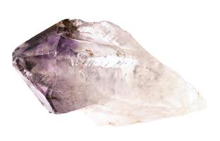 rough amethyst quartz crystal isolated on white photo