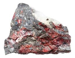 rough cinnabar and stibnite on fluorite mineral photo