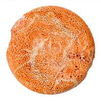 round bead from sponge orange coral isolated photo