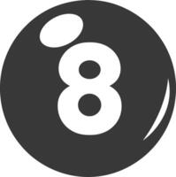 AI generated silhouette billiard ball number 8 black color only vector