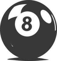 AI generated silhouette billiard ball number 8 black color only vector