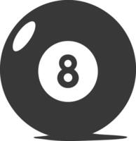 AI generated silhouette billiard ball number 8 black color only vector