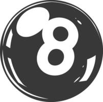 AI generated silhouette billiard ball number 8 black color only vector