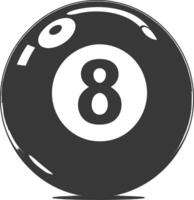 AI generated silhouette billiard ball number 8 black color only vector