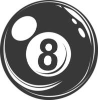 AI generated silhouette billiard ball number 8 black color only vector