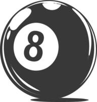 AI generated silhouette billiard ball number 8 black color only vector