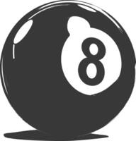 AI generated silhouette billiard ball number 8 black color only vector