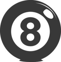 AI generated silhouette billiard ball number 8 black color only vector