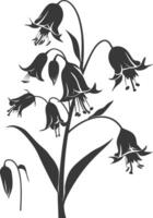 AI generated Silhouette bluebell flower black color only vector