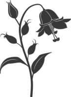 AI generated Silhouette bluebell flower black color only vector