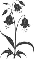 AI generated Silhouette bluebell flower black color only vector