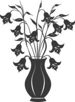 ai generado silueta campanilla flor en el florero negro color solamente vector