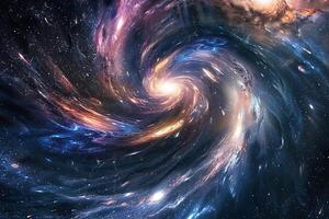 ai generado generativo ai en tema de negro agujero en profundo espacio, universo lleno con brillante pequeño estrellas foto