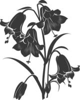 ai generado silueta campanilla flor negro color solamente vector
