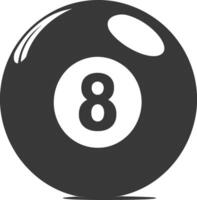 AI generated silhouette billiard ball number 8 black color only vector