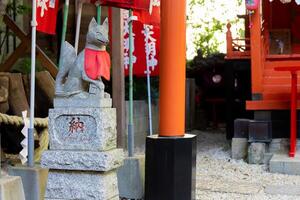 A statue of fox at Japanese Shrine photo