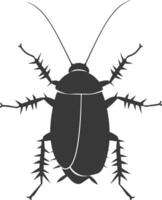 AI generated Silhouette Cockroach bug animal black color only full body vector