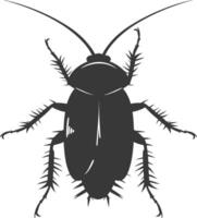 AI generated Silhouette Cockroach bug animal black color only full body vector