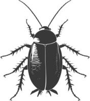 AI generated Silhouette Cockroach bug animal black color only full body vector