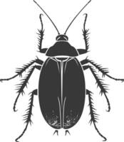 AI generated Silhouette Cockroach bug animal black color only full body vector