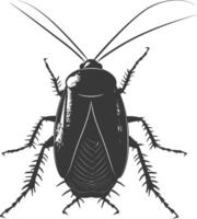 AI generated Silhouette Cockroach bug animal black color only full body vector