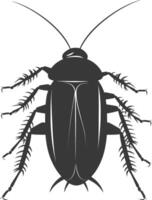 AI generated Silhouette Cockroach bug animal black color only full body vector