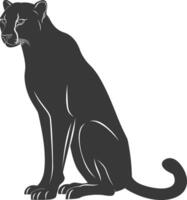 AI generated Silhouette cheetah animal black color only full body vector