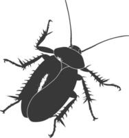 AI generated Silhouette Cockroach bug animal black color only full body vector