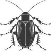 AI generated Silhouette Cockroach bug animal black color only full body vector