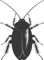 AI generated Silhouette Cockroach bug animal black color only full body vector